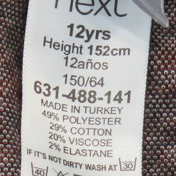 NEXT UK - Girls brown checked leggings - Picture 7 of 8